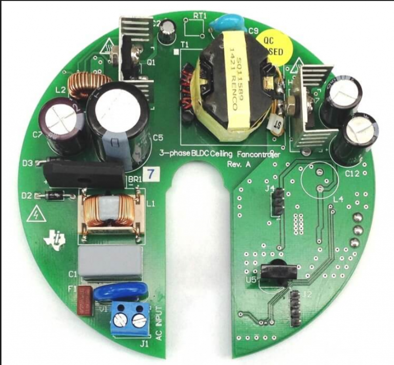 PCB assembly board with components